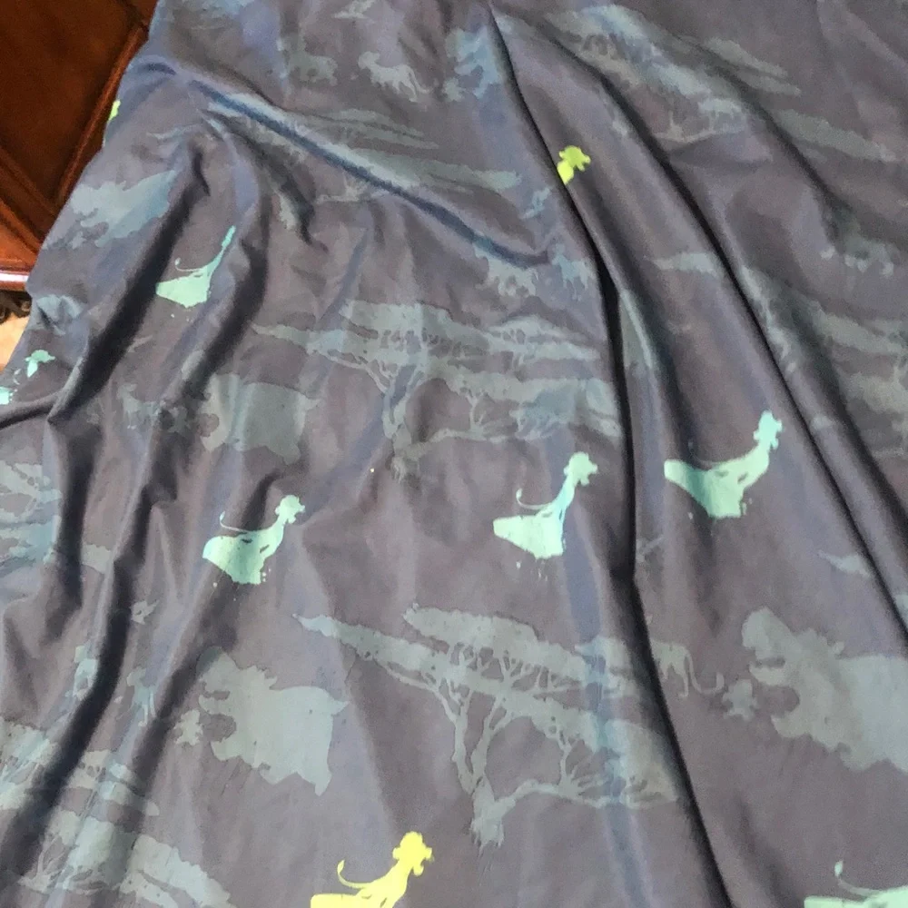 Safari Print Queen Silhouette Bedding - Dark Gray with Mint & Yellow Accents